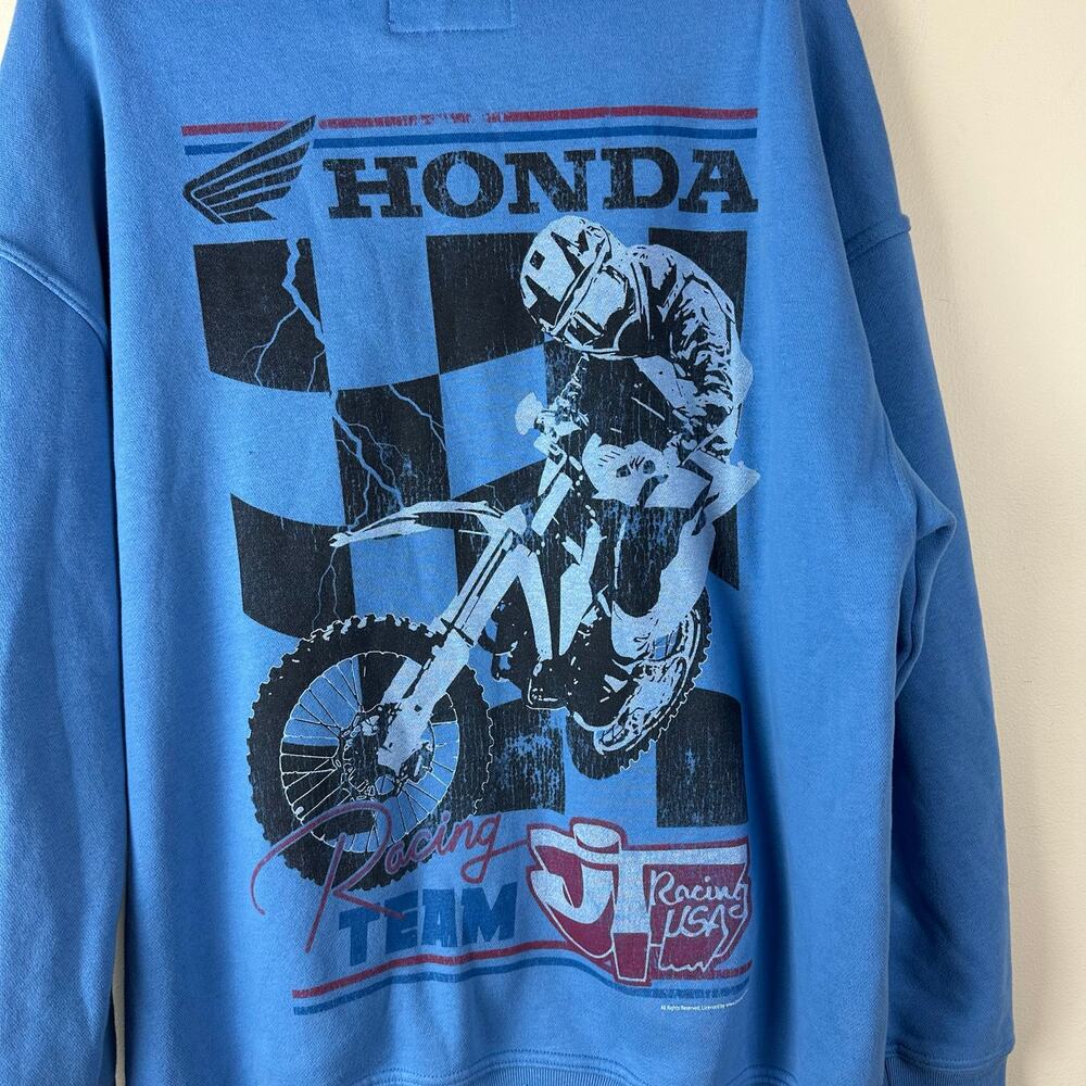 Hollister Mens Honda Racing Hoodie Size M Graphic Baggy Streetwear Skater Urban - Picture 3 of 11